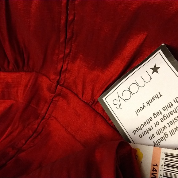 Ruby Red Taffeta Dress Size 14W - Picture 5 of 9